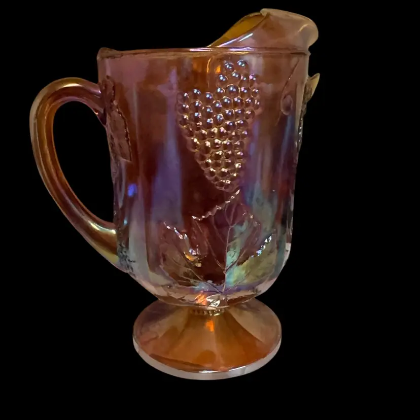 Carnival Glass, Large Grape Pitcher
