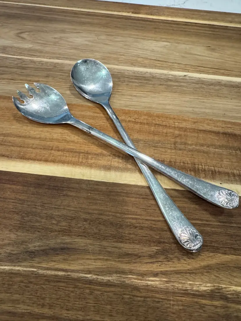 Silver Plate Salad Servers