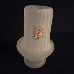 Vintage Satin Frosted Hobnail Two Piece Fairy Lamp