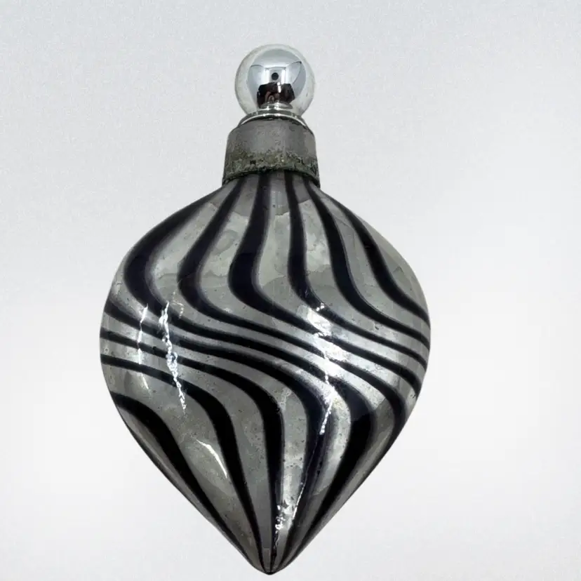Art Deco German mercury glass miniature perfume bottle with applicator. Circa 1920s