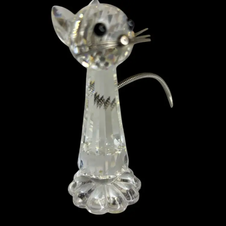 Retired Swarovski Crystal Cat Figurine