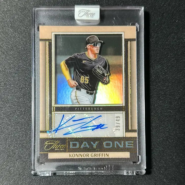 Konnor Griffin 2025 Panini Three And Two Day One Auto /49 Pittsburgh Pirates
