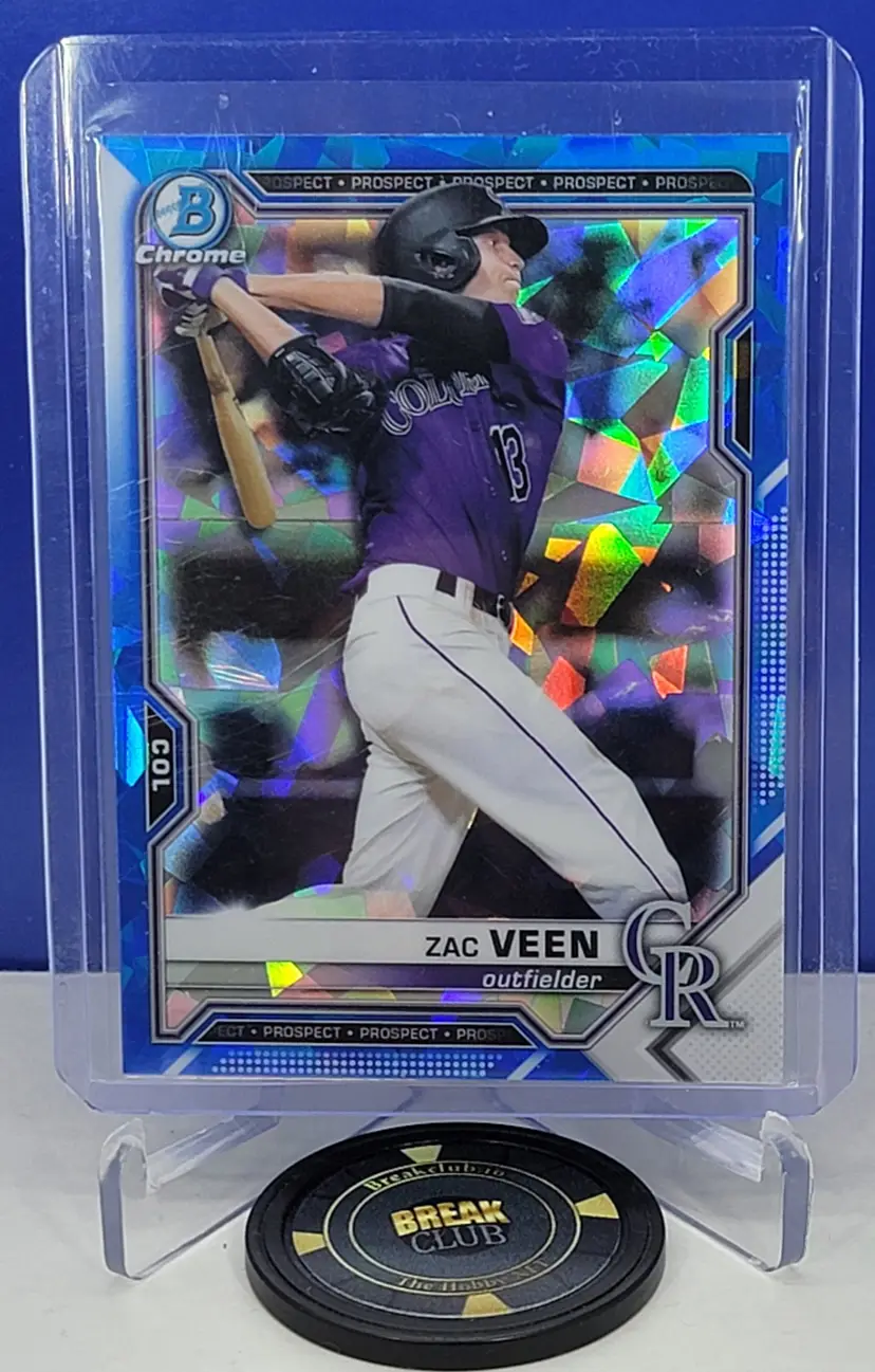 Zac Veen 2021 Bowman Chrome Sapphire - #BCP-3 - Colorado Rockies