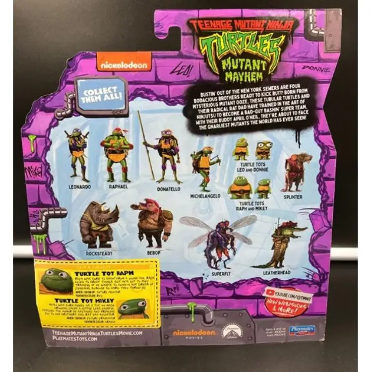Turtle Tot Raph Playmates Teenage Mutant Ninja Turtles Mutant Mayhem TURTLE TOTS Raph ...