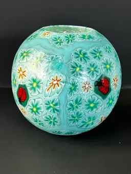 #22 Large Blue Daisy & Ladybug “Sunshine” Unused Wax Candle 🌼 🐞