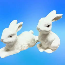 (2) Porcelain Bunnies