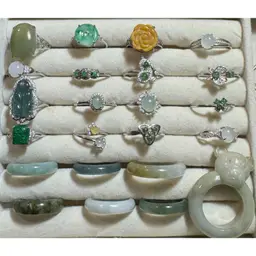 #11 - Adjustable Jade Ring Sterling