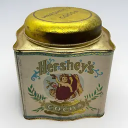 Vintage 1993 Hershey’s Cocoa Tin Container Cherub Angel Advertising Bristol Ware