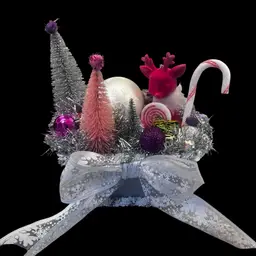 Handmade By Me Drnksuzy Original Kitschy Pink Wonderland Deer Christmas Assemblage Holiday Decor