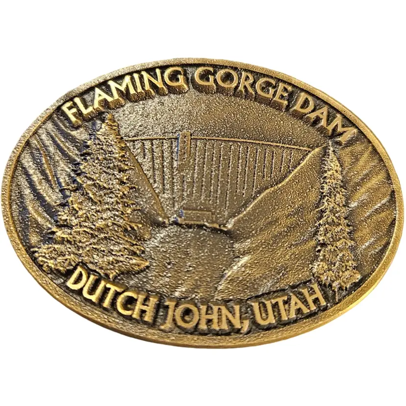 Vintage Flaming Gorge Dam Belt Buckle