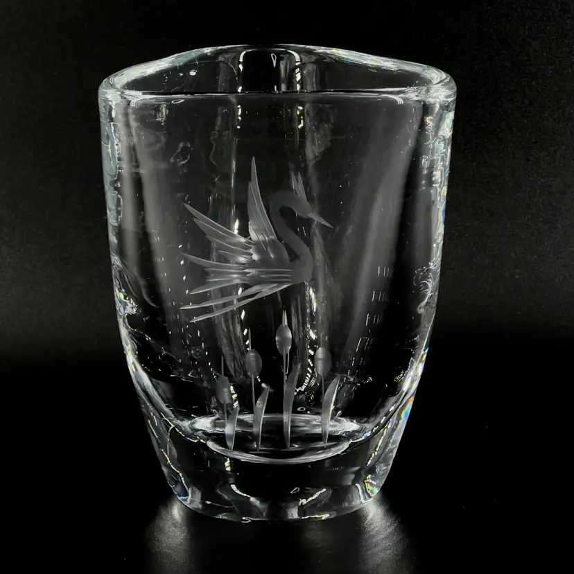 4” Crystal Vase Heavy Blown Glass