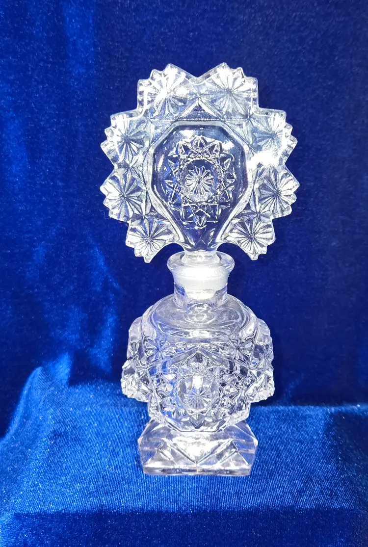 Perfume Bottle Imperial Cut Crystal w/ Stopper Art Deco