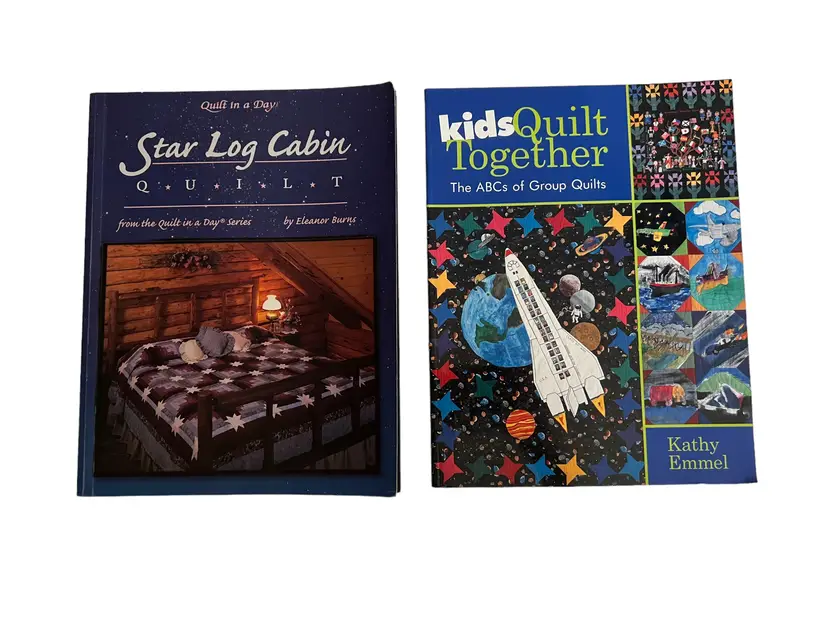 Quilting Books- Vintage. Star Log Cabin Quilt- Quilt in a Day Series. Kids Quilt Together ABCs of Group Quilts