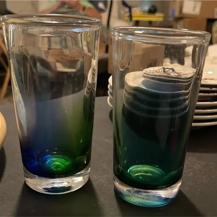 Hand Blown Blue Glasses