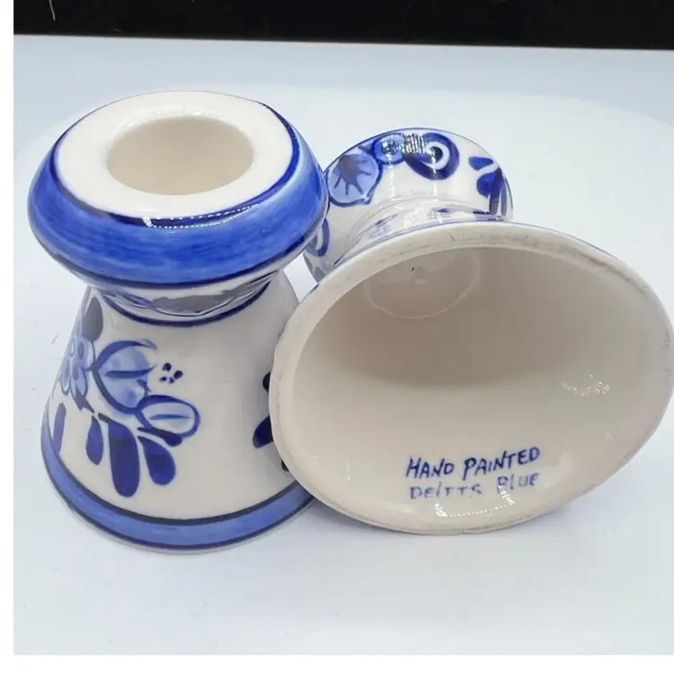 VINTAGE DELFT BLUE CANDLE HOLDERS