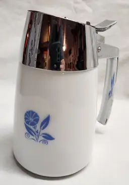 Pyrex Corning Corelle Milk Glass Syrup/Sugar Dispenser