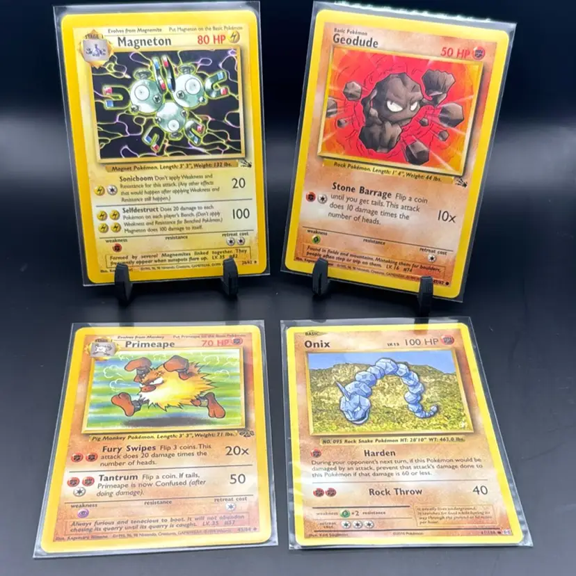 Pokémon Vintage Lot Magneton, Geodude, Primeape, Onix