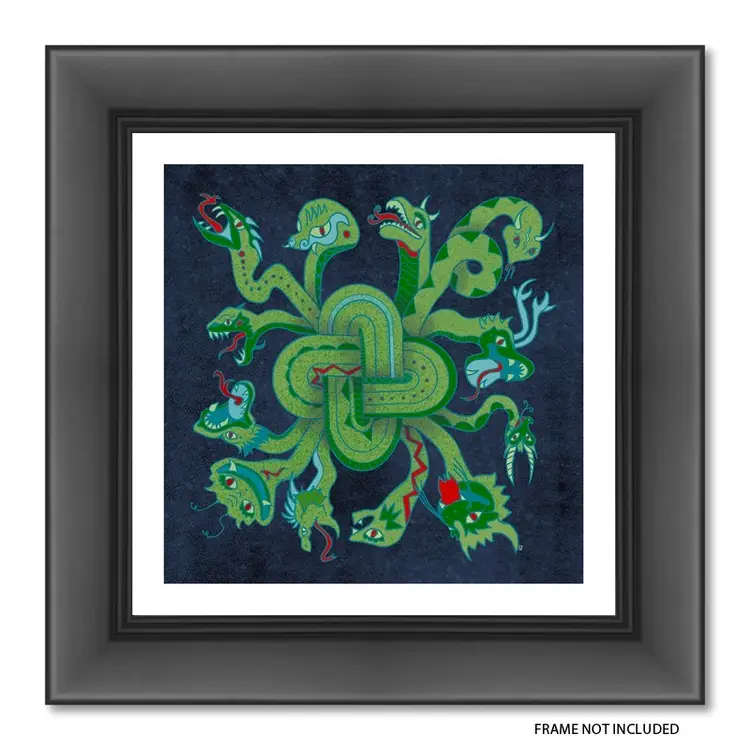 MADE BY ME: 8x8 Archival Print Of My Digital Artwork- “Creature  Knot” Halloween Or Every Day Wall Art. Great For Gallery Wall. Created On My iPad Using Procreate - Not AI.