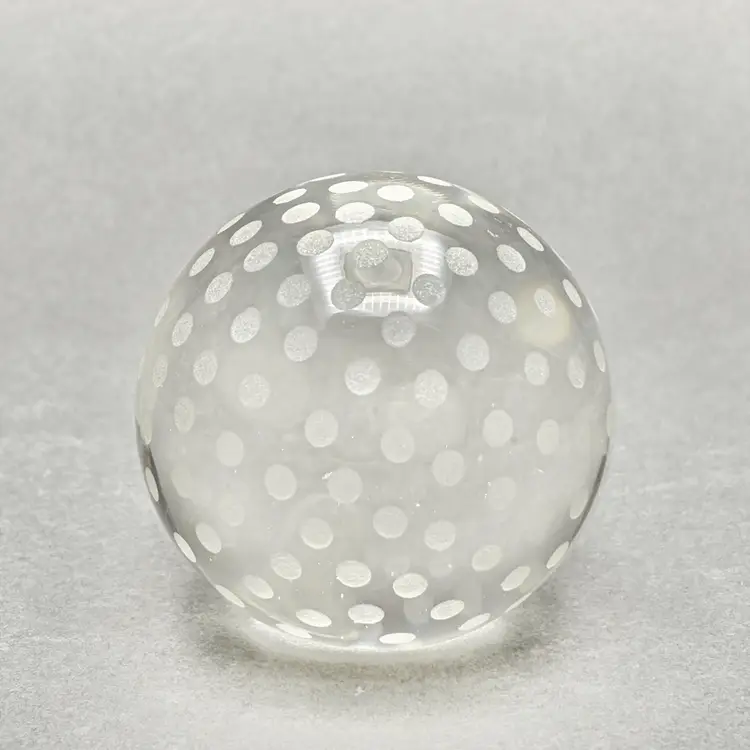 Vintage Tiffany & Co Frosted Polka Dot Crystal Sphere Paperweight