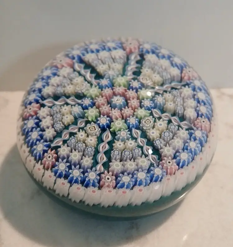 Crieff Scotland Perthshire Millefiori Paperweight 3”