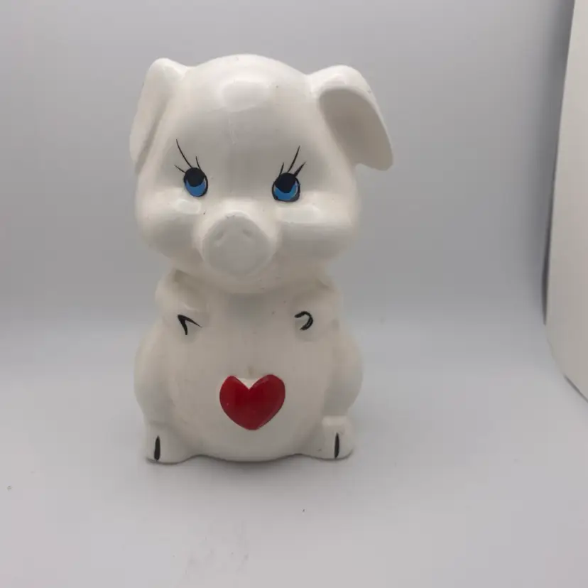 Handcrafted In Taiwan Ceramic Pig With Eyelashes