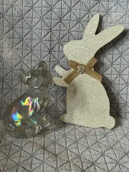 Iridescent Sitting cat figurine