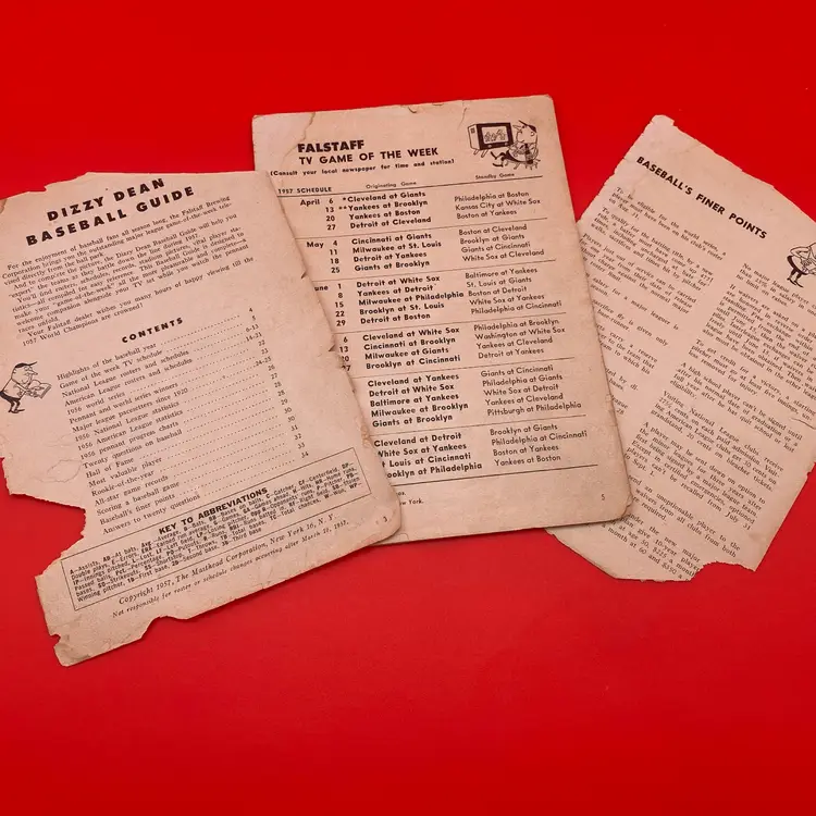 Dizzy Dean Baseball Guide Booklet - Vintage 1957 - No Cover, Poor Condition