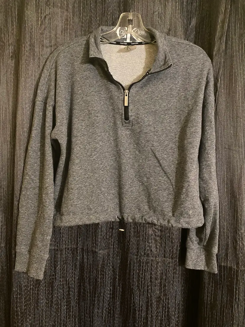 Calvin Klein Women's Size Medium Gray Quarter-Zip Sweatshirt