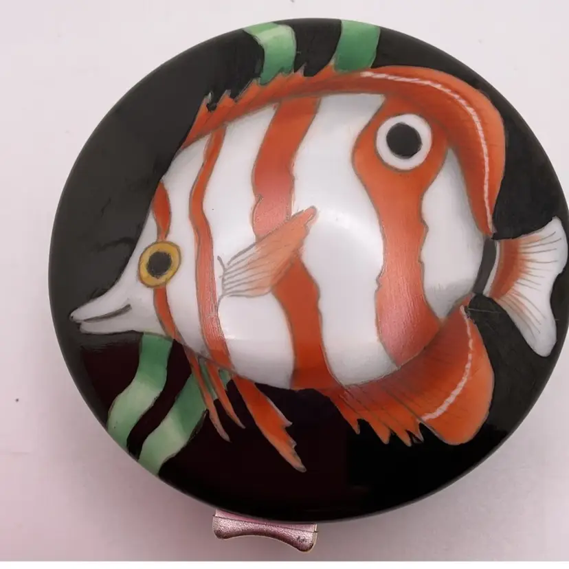 POW1 Fish Butterfly Fish Trinket Box 2.25" Hinged