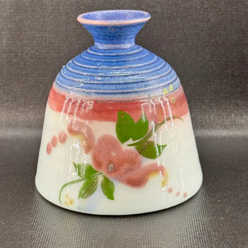 Studio Art Pottery Floral Bud Vase Signed 1997