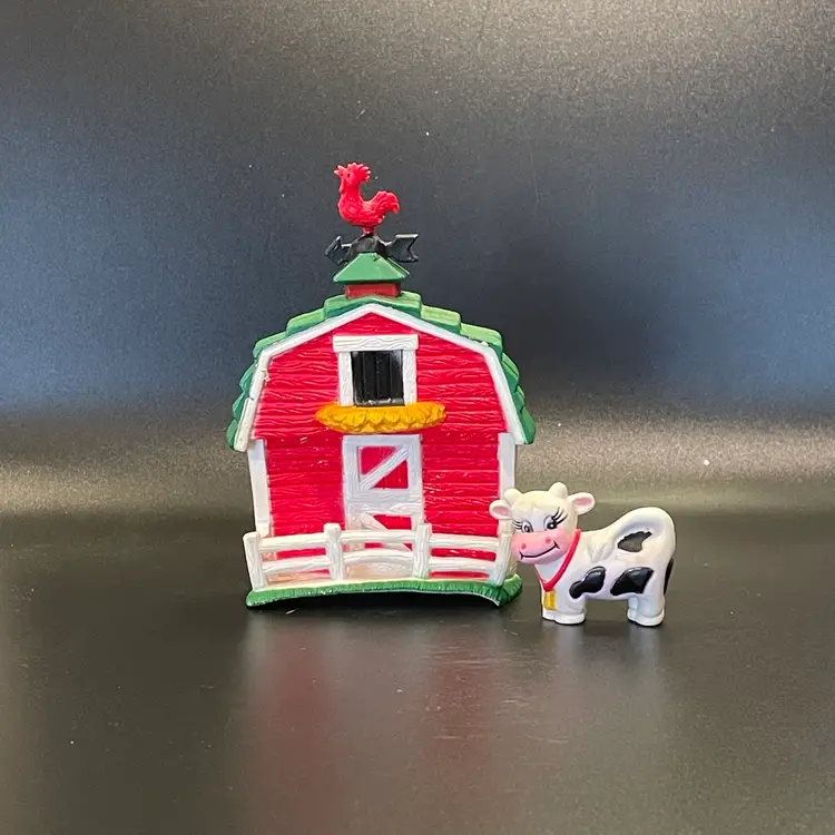 Cow Barn Farm Rooster PVC Magnets Vintage Kitchen Refrigerator Set of 2