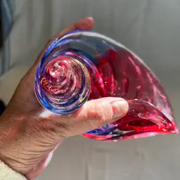 Mid-Century Neodymium and Cranberry Studio Art Glass