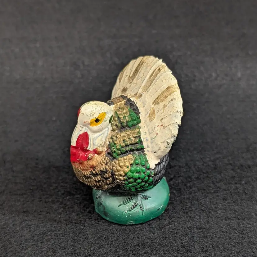 Vintage Plastic Thanksgiving Turkey Hong Kong Figurine Cake Table Decoration