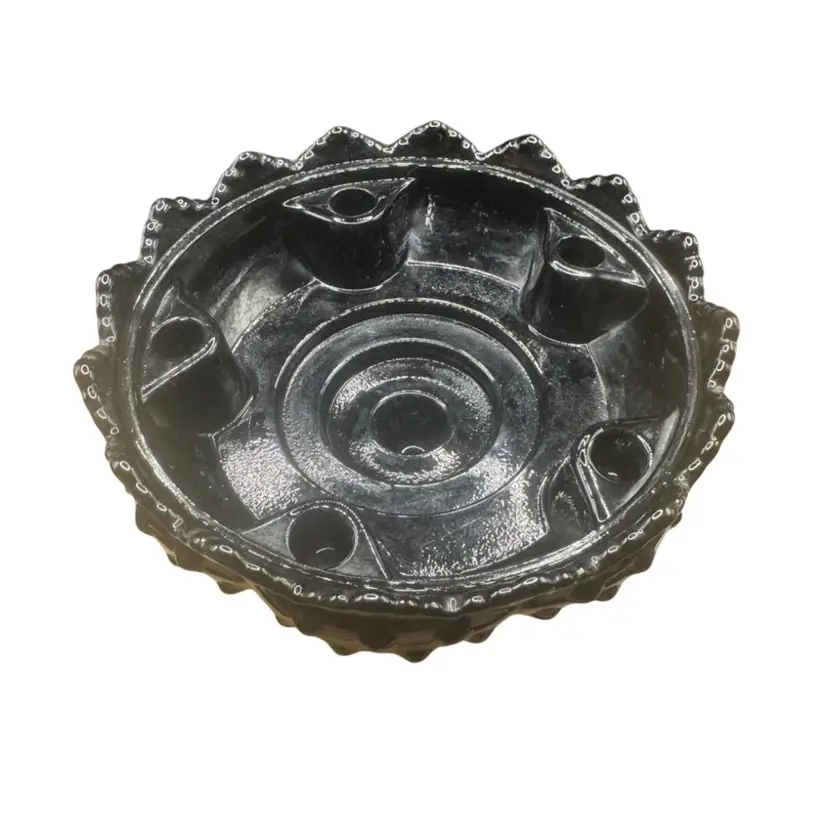 Fenton Black Hobnail Candle Holder Bowl, 4.5 In H x 7 in Diameter