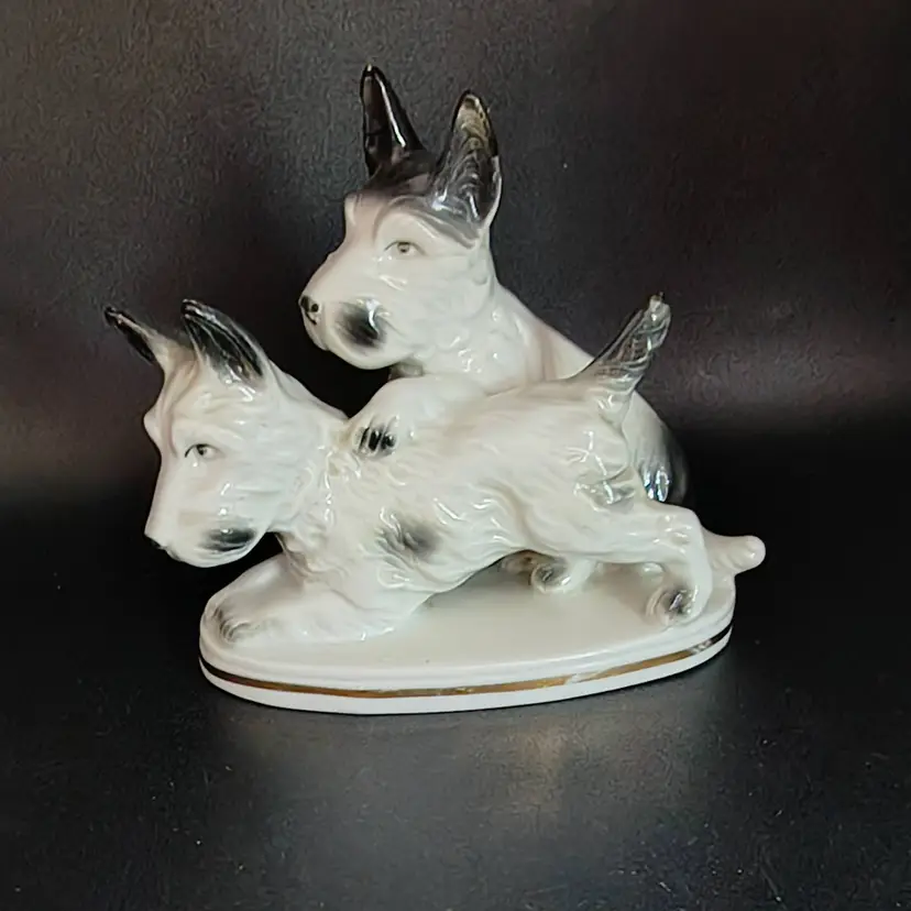 Vintage Carl Scheidig Gräfenthal Porcelain Scottish Terrier Figurine – Model 7117, Dual Mark / Erphila Export (c. 1930s-1950s)
