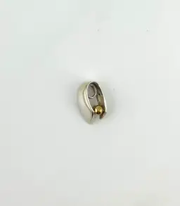 Vintage Artisan Made Sterling Silver Pendant with Gold Tone Accent .75”