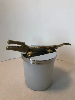 Vintage Solid Brass Alligator Figurine Nutcracker