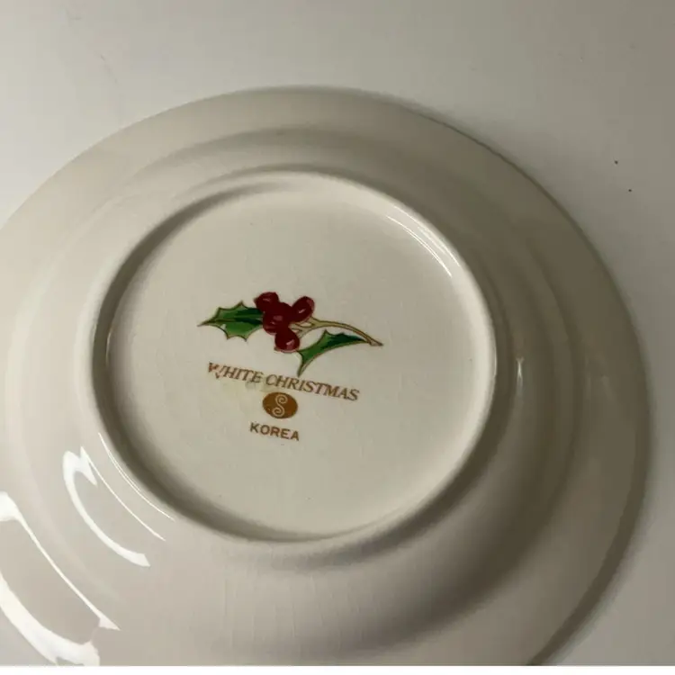 White Christmas Saucer