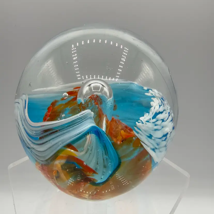 Fire And Ice Swirl Paperweight