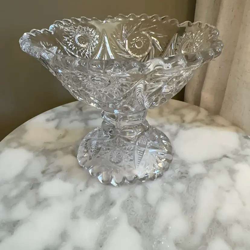 🔔 Antique Imperial Glass Hobstar Flower No. 302 Footed Jelly Compote