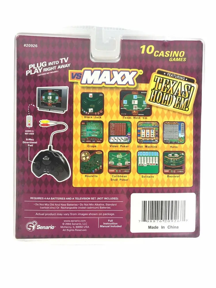 VS MAXX Casino 10 Games TV Hand Held Game Featuring Texas Hold Em, Poker, NEW