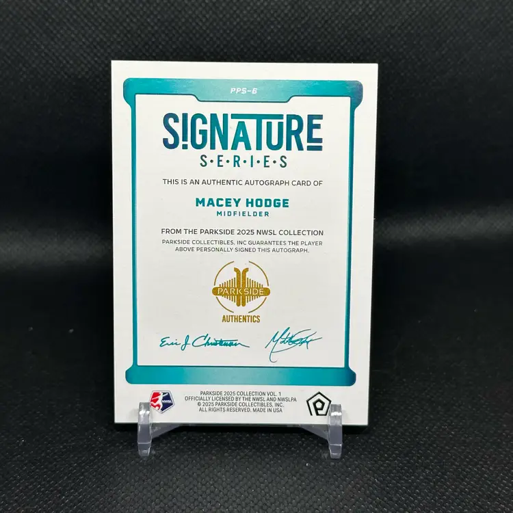 Macey Hodge Promising Prospects Rookie Auto 24/25 Angel City FC - 2025 Parkside Signature Series