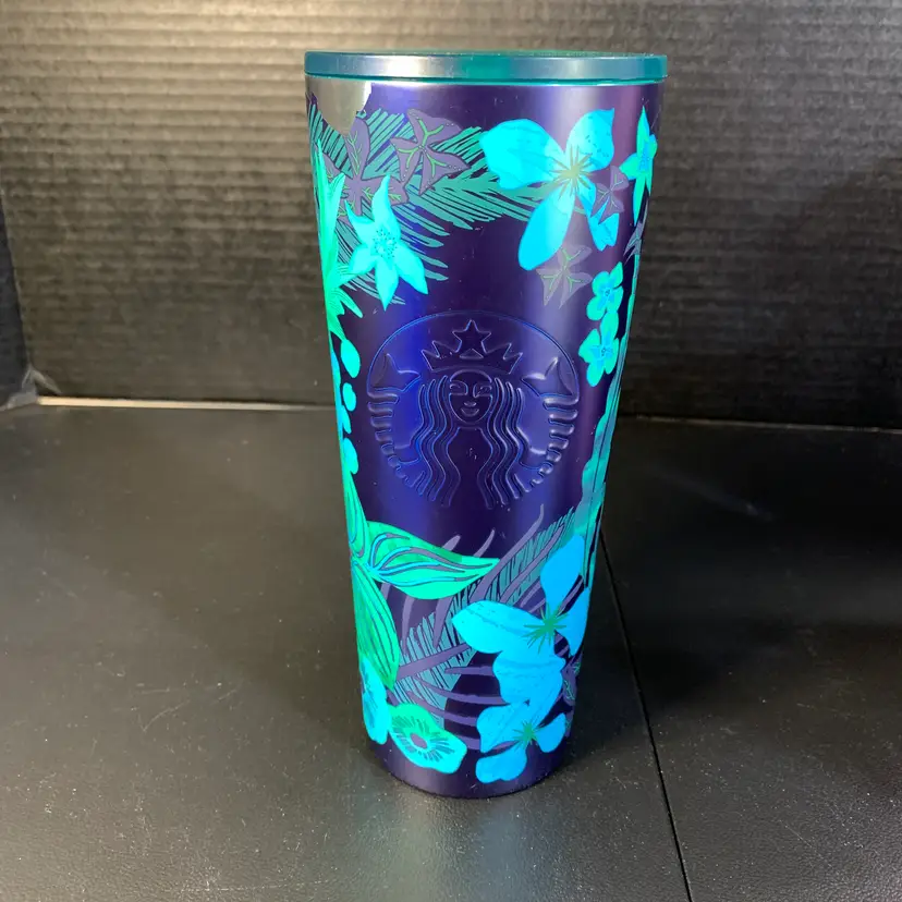 Starbucks 24oz. Blue Floral Tumbler Summer 2022 AS IS