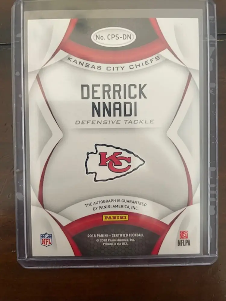 2018 Derrick Nnadi Certified Potential Sticker Rookie Autograph /50