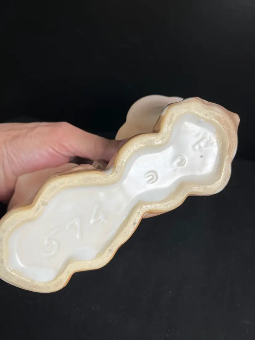 McCoy USA #574 Double Tulip w/ Leaves Planter-Muted Pinks & Browns-Lot 54