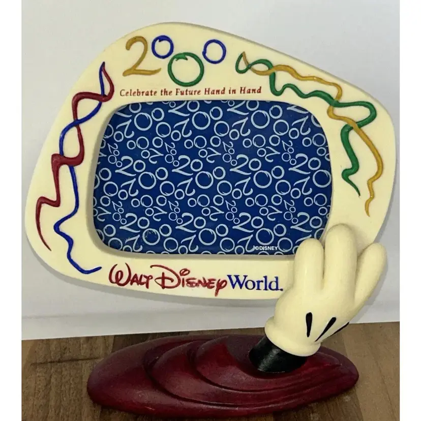Vintage Disney World 2000 Mickey Hand Picture Frame 4x6 Photo Frame