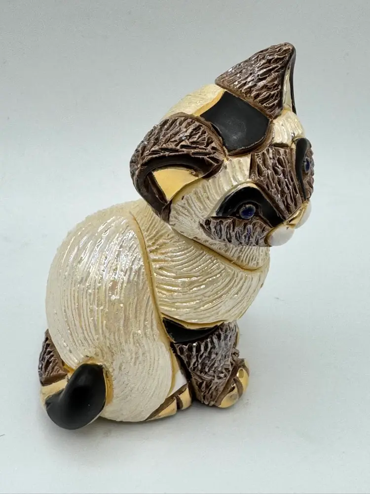 De Rosa Rinconada Siamese Kitten Sitting F322 Gold Accents 3 1/8" Tall NIB