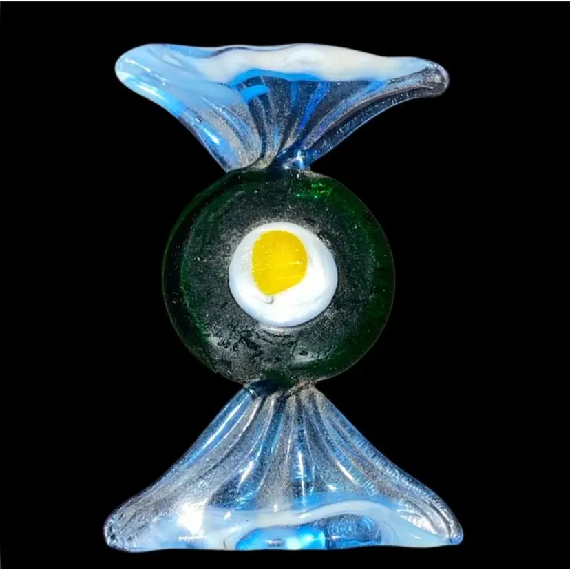#07- Vintage 1980's /90's  Unknown Artist Art Glass Candy  As Pictured