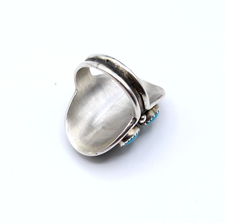 Southwestern sterling silver turquoise size 11.5 ring 10.85g