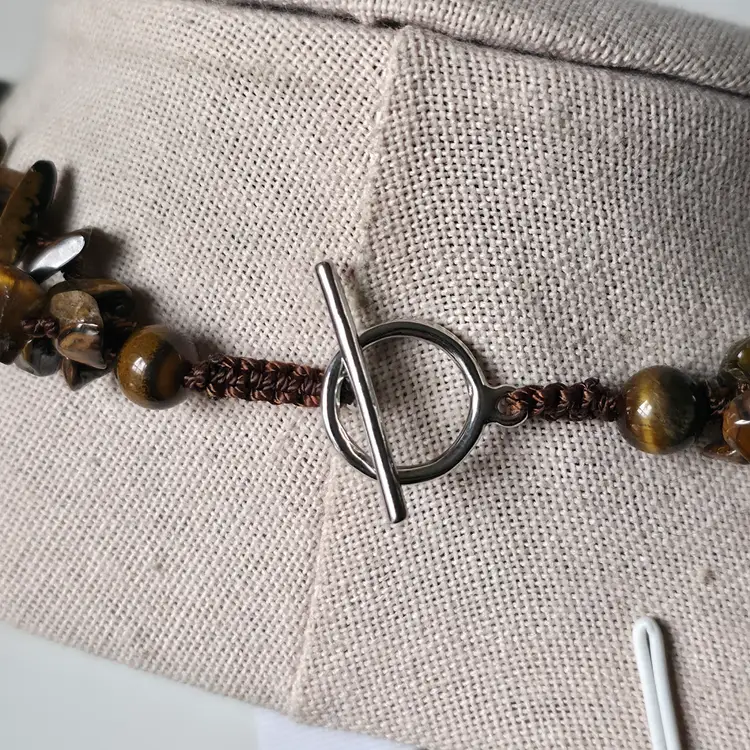 Multi-Strand Tiger's Eye Chip Necklace